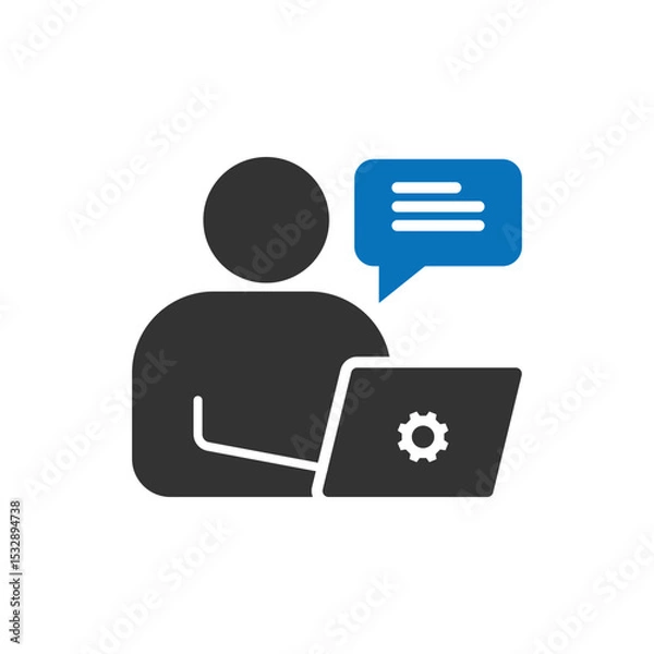 Obraz People work communication with laptop 