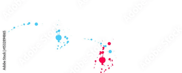 Fototapeta Vector football players are running and throwing football amid paint splashes, transparent backdrop