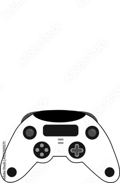 Obraz Flat design is showing gamepad with analog sticks, d-pad, buttons, cable, transparent background