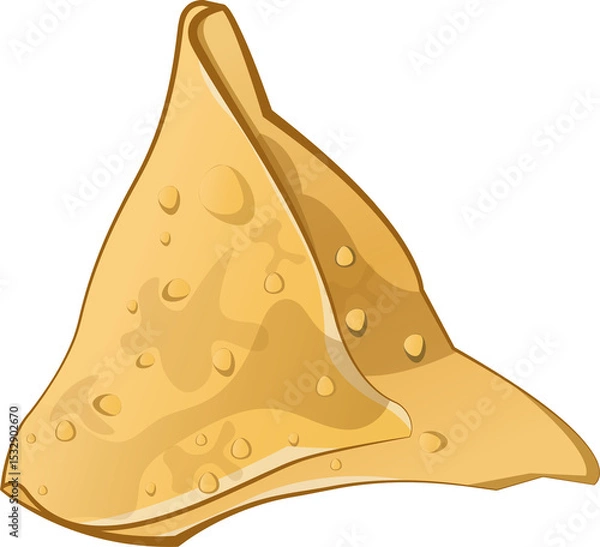Fototapeta Overlapping tortilla chips are being shown in flat design with shaded surfaces, clear background