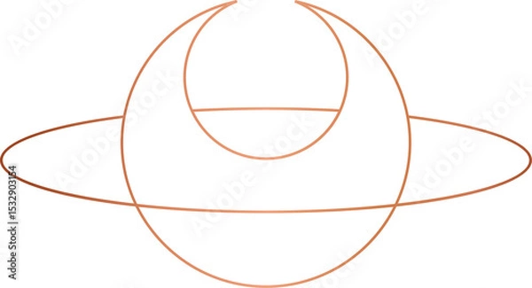 Fototapeta Flat design is featuring ringed planet on transparent background with concentric rings and ellipse