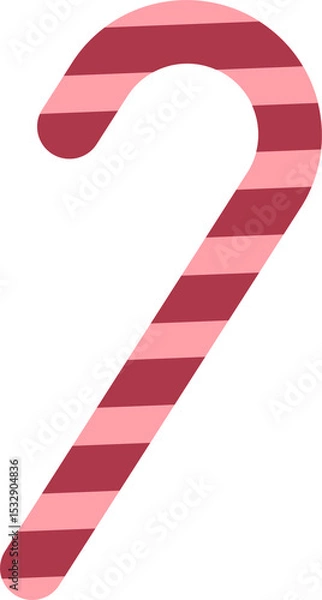 Obraz Flat design candy cane is featuring pink and red diagonal stripes on transparent background