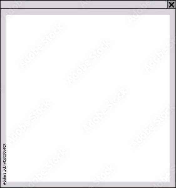 Obraz Flat design window UI appearing on transparent background, featuring title bar and close button