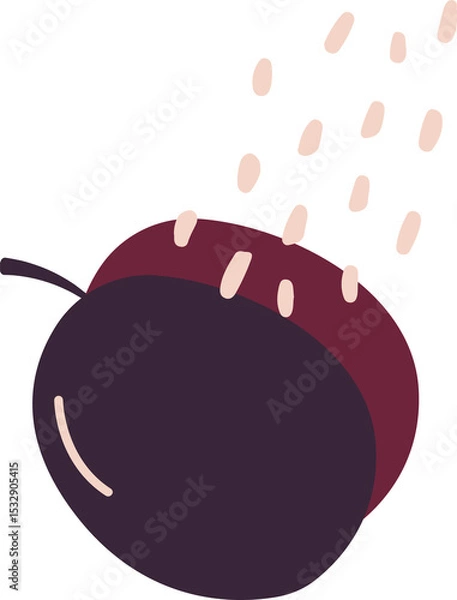 Obraz Vector is showing chocolate donut with maroon icing and sprinkles on transparent background