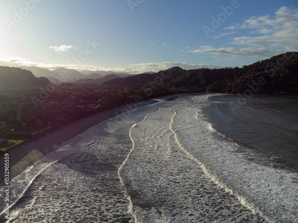 Obraz Deserted Barra do Sahy beach at dawn with small waves