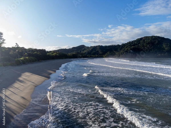 Obraz Deserted Barra do Sahy beach at dawn with small waves