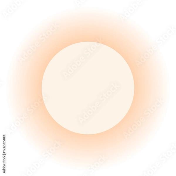 Fototapeta Flat illustration is showing speckled concentric rings in peach, cream on transparent backdrop