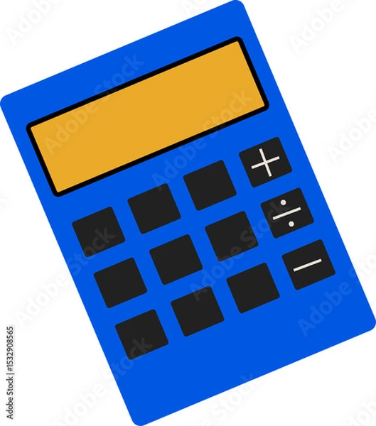 Fototapeta Stylized calculator icon is showing buttons and operator keys in flat style on transparent backdrop