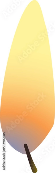 Fototapeta Stylized flame graphic is being shown on transparent background, including slender matchstick tip