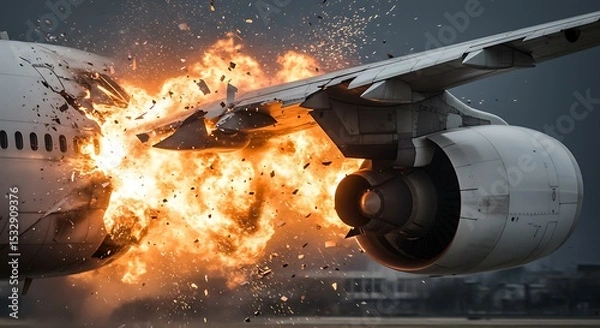 Obraz Aircraft Catastrophe: Wing Explosion