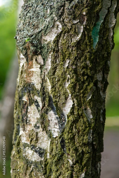 Fototapeta Close-Up of a Tree Trunk with Textured Bark