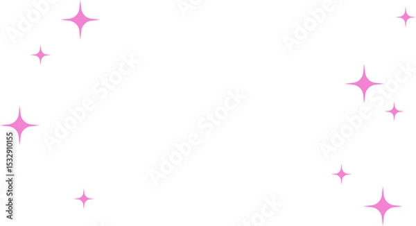 Fototapeta Pink sparkles are scattering across transparent background, creating decorative sparkly pattern