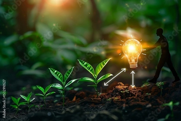 Fototapeta Cultivating Ideas: A Journey from Seeds to Innovation with Illuminating Growth Insights