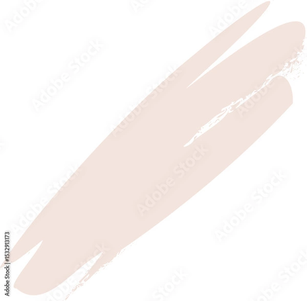 Fototapeta Abstract pale peach brush stroke is tilting diagonally in flat design with flecks, clear background