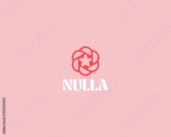 Obraz A star logo in negative space. Creative flower shutter icon. Award symbol. Creative leader success vector sign.