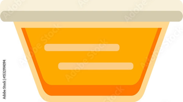 Fototapeta Flat illustration is showing container with peach bars, orange layers, transparent background