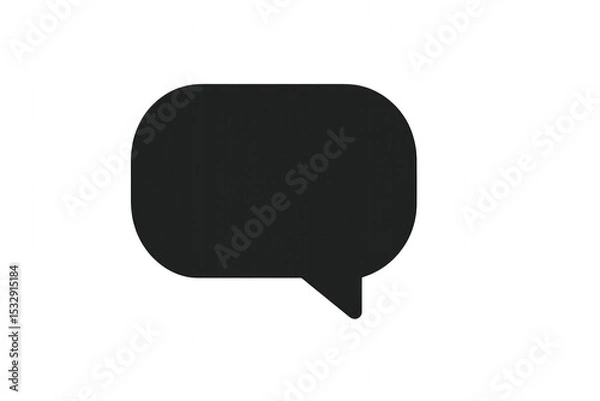 Fototapeta Speech bubble icon with white outline and dots inside, symbolizing conversation or message, isolated on transparent background.