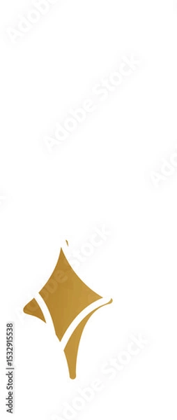 Fototapeta Flat sparkle shapes are floating on clear bg with 8-point stars gold-filled diamond white circle