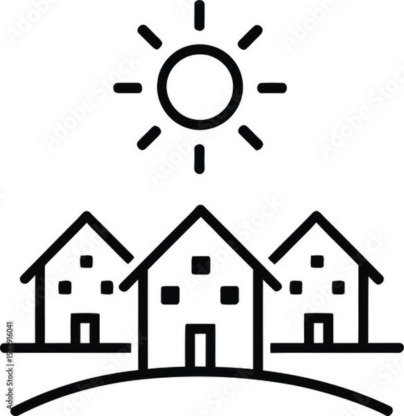 Fototapeta High quality photo of sun housing icon sign vector.