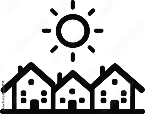 Fototapeta High quality photo of sun housing icon sign vector.