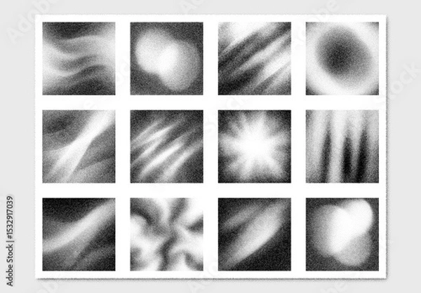 Obraz Vector collection of abstract stipple noise texture backgrounds