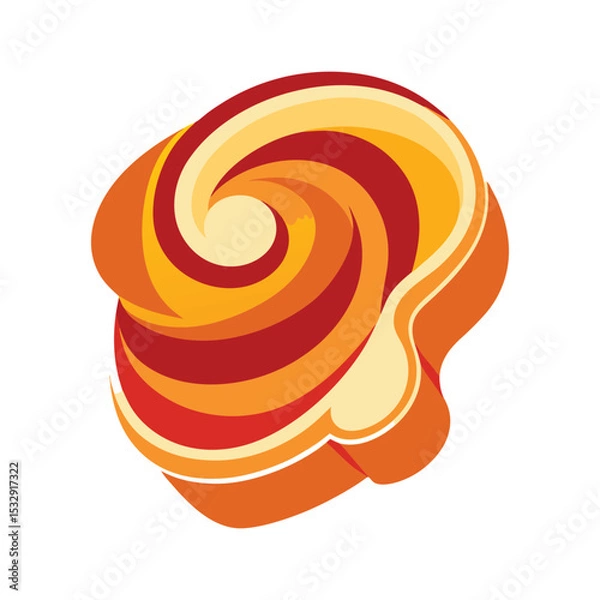 Fototapeta Abstract Kaya Toast Swirl Orange Red Yellow Toast vector