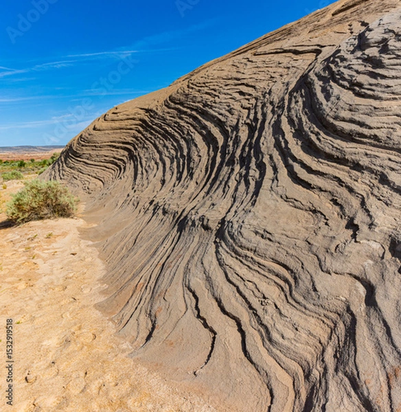 Fototapeta Layered Patterns on Ancient Petrified Sand Dunes, Nautilus Trail, Paria Canyon-Vermillion Cliffs Wilderness, Utah, USA