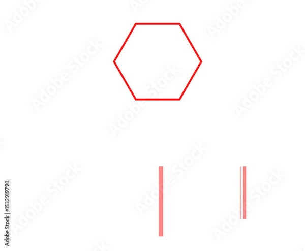Fototapeta Showing flat three hexagons featuring central red plus above globe, barcode, transparent background