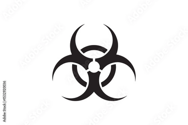 Fototapeta Biohazard Symbol silhouette vector with white background