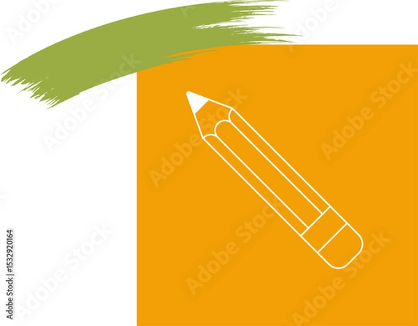 Obraz Flat vector is showing two blocks with olive brushstroke pencil outline on transparent background