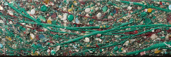 Obraz Sheet of old chewing gum with abstract colorful textures