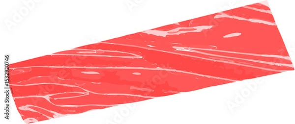 Obraz Raw salmon fillet is being shown in flat design, with white marbling on transparent background