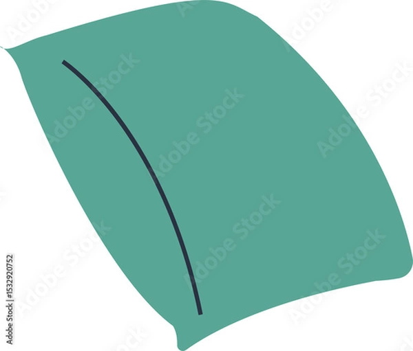 Obraz Stylized botanical leaf is showing central vein in flat design on transparent background