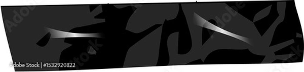 Fototapeta Abstract jagged strip floating across transparent plane, showing reflective grey highlights