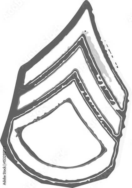Obraz showing vector art with layered abstract teardrop and three offset rings floating on transparency