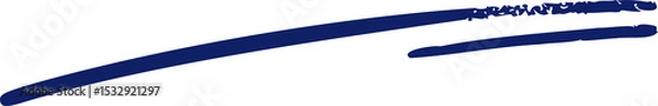 Fototapeta Two abstract navy blue brush strokes are floating on transparent canvas in flat design style