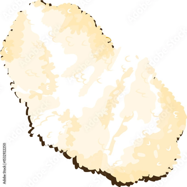 Obraz Flat illustration is showing cauliflower floret in light cream tones on transparent background