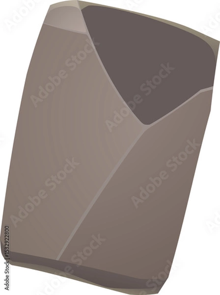 Fototapeta Abstract geometric prism is emerging in 3D render on transparent background, brown-gray surfaces