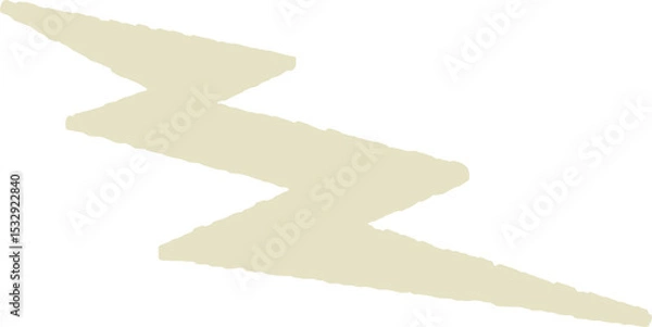 Fototapeta Flat design lightning bolt floating on transparent background featuring pale yellow rough edges