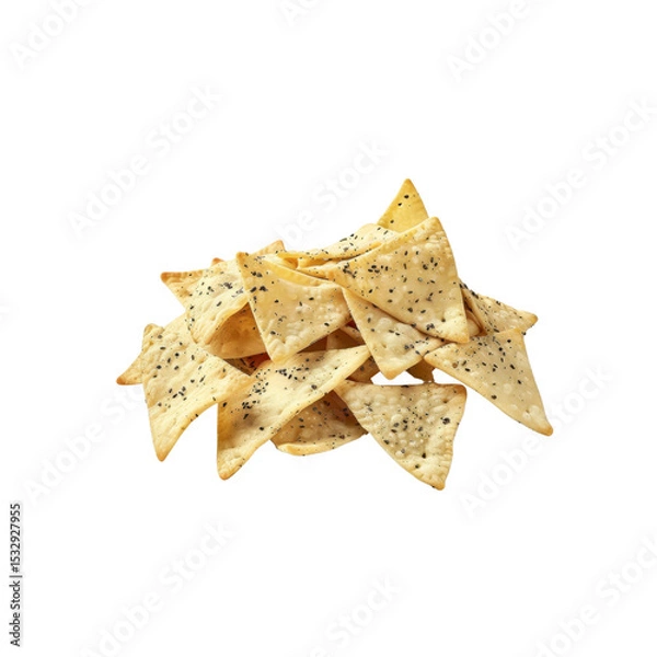 Fototapeta Heap of Delicious Poppy Seed Triangular Crackers