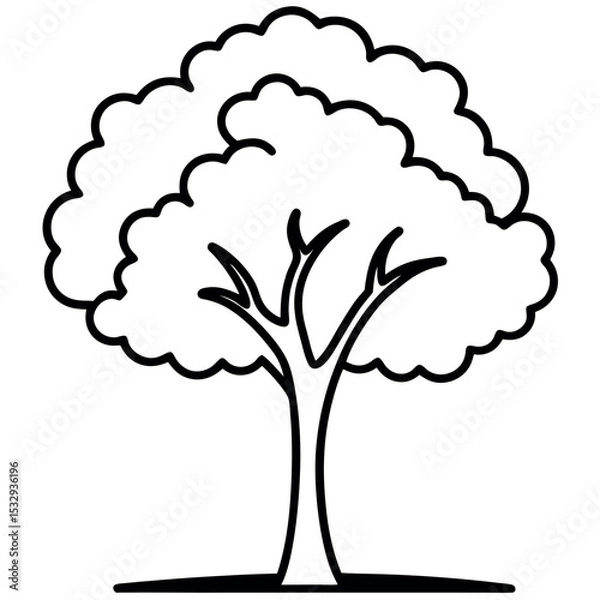 Obraz Black Outline Vector Ash Tree Park Simple Minimalist Design