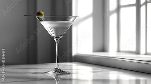 Fototapeta Clear martini drink elegant simple style high resolution picture