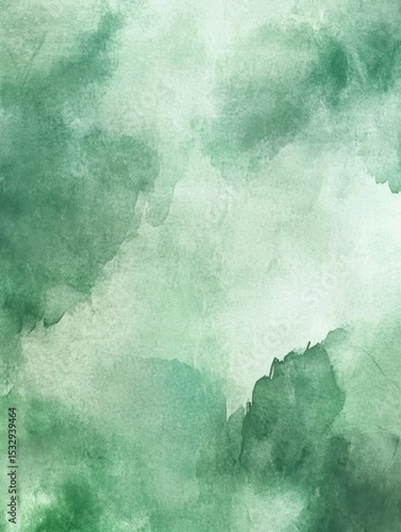 Obraz Soft green watercolor texture with blended shades and abstract patterns