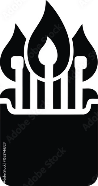 Fototapeta High quality photo of vector illustration of a fire icon.