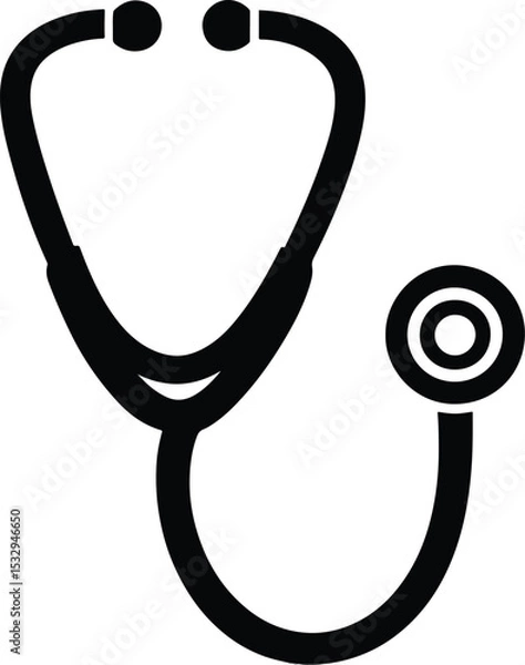 Fototapeta High quality photo of stethoscope on white background.