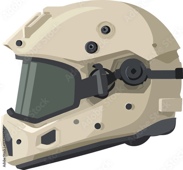 Fototapeta High quality photo of helmet on white background.