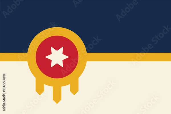 Obraz  Vector image of the flag of Tulsa, Oklahoma, USA.