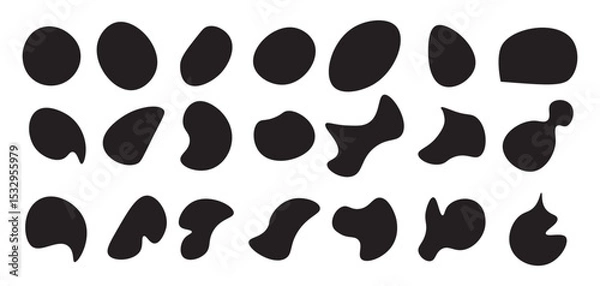 Fototapeta Organic blob shapes collection