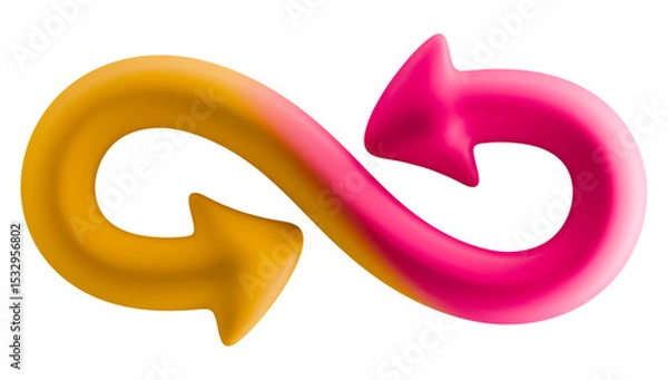 Obraz Pink and orange blend of infinity abstract arrow symbol