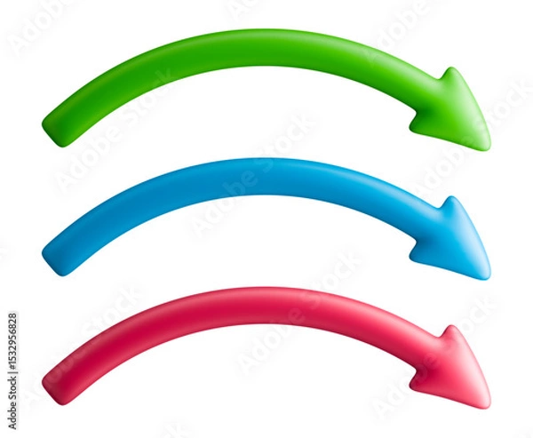 Obraz Green red and turquoise three curved transfer arrows